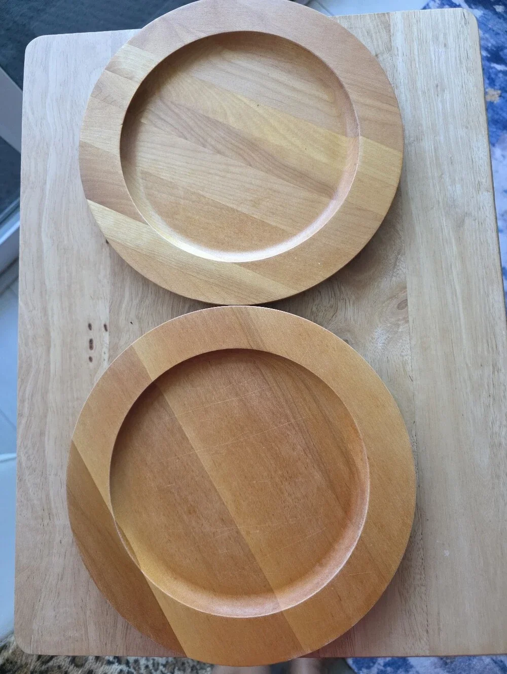 Vintage Williams Sonoma John McLeod Wooden Plates Set 2